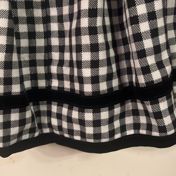 Girls Sz 4 holiday Christmas dress black white check - Picture 4 of 5